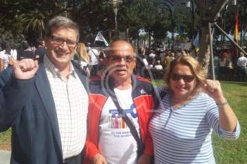 Telde se dejó ver en la protesta contra el macromuelle de Agaete (Foto TA)